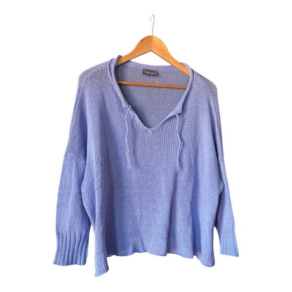 Wooden Ships V Neck slouchy Cotton Knit Sweater Size S/M - Picture 7 of 9